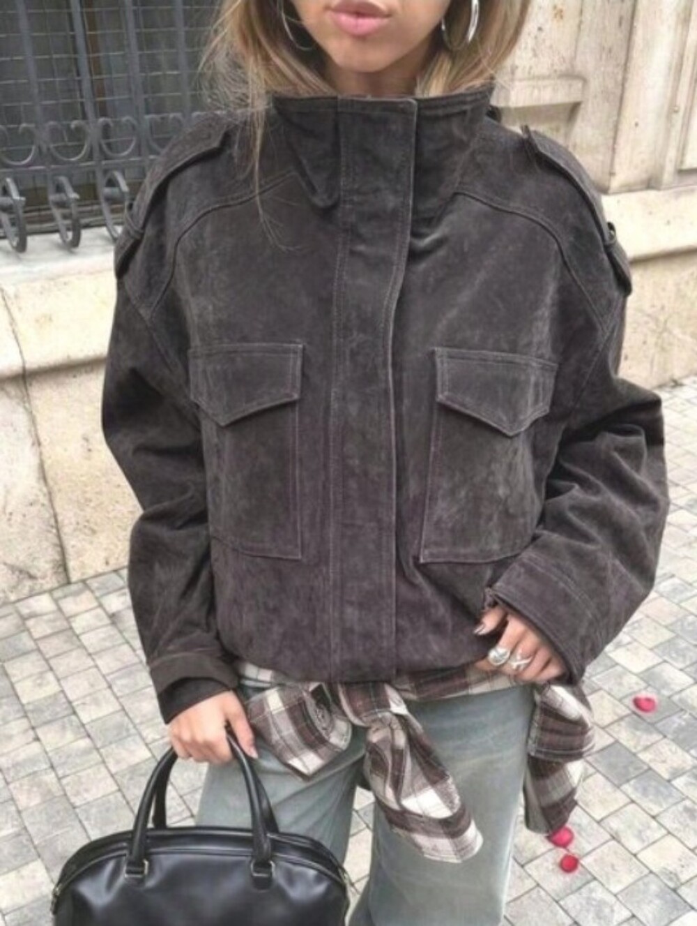 100% SUEDE LEATHER POCKET JACKET